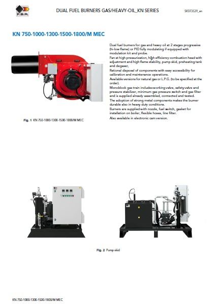 Каталог газо-мазутных горелок FBR KN 650/M